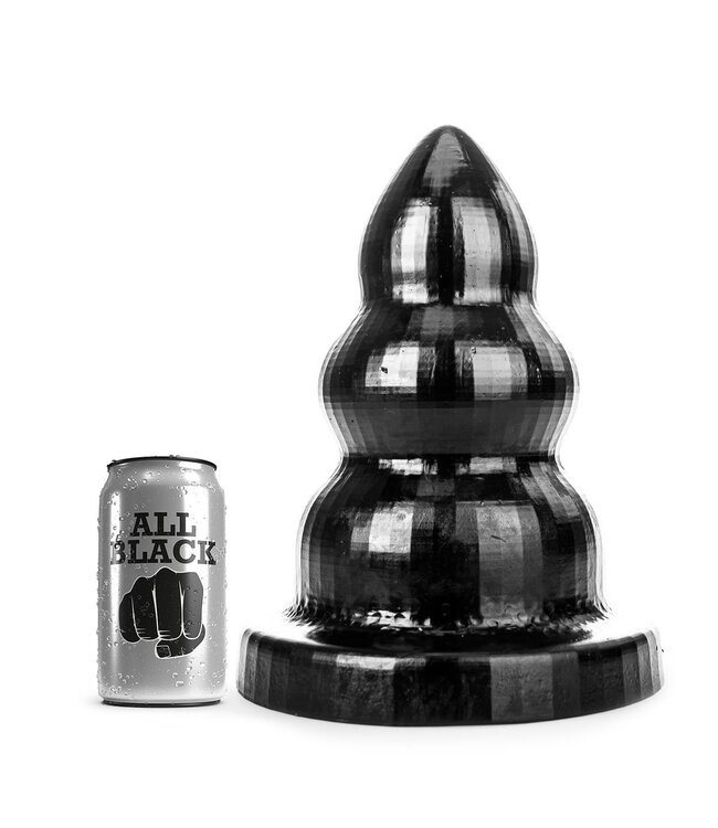 All Black All Black Buttplug Met Drie Ronde Bobbels En Stevige Basis – 3 Maten