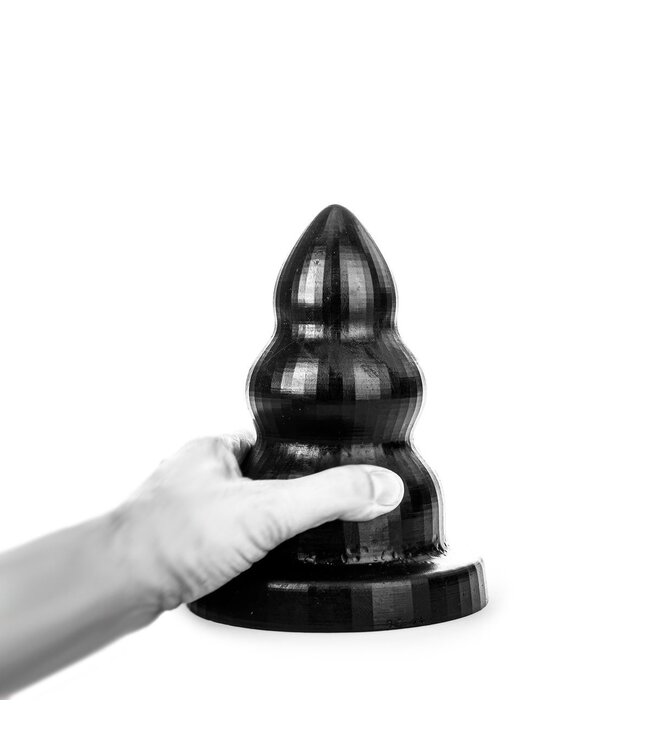 All Black All Black Buttplug Met Drie Ronde Bobbels En Stevige Basis – 3 Maten
