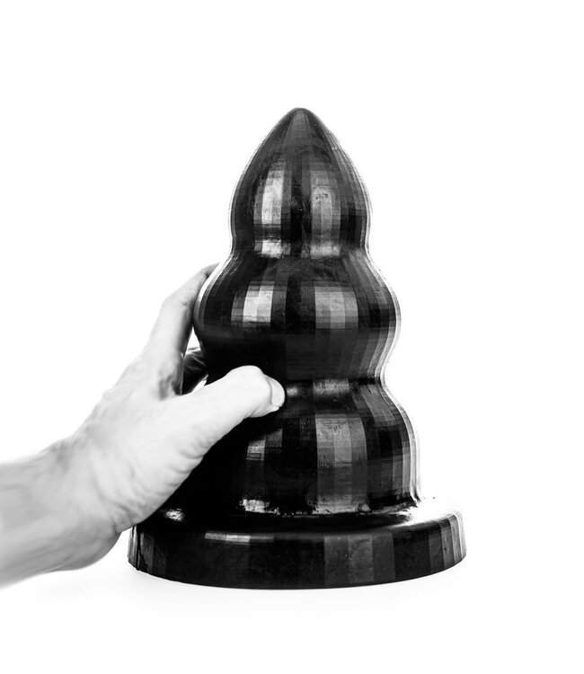 All Black All Black Buttplug Met Drie Ronde Bobbels En Stevige Basis – 3 Maten