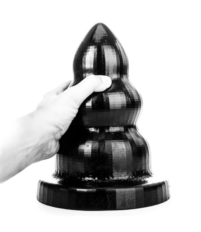 All Black All Black Buttplug Met Drie Ronde Bobbels En Stevige Basis – 3 Maten
