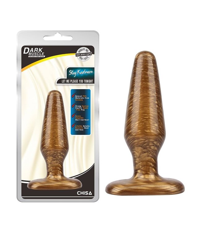 Chisa Buttplug Gold Stag Kaufmann 13,7 cm Van Chisa Met Zuignap En Realistisch PVC
