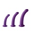 Virgite Curved Silicone Dildo Set S/M/L - Purple G-Spot & P-Spot Pleasure