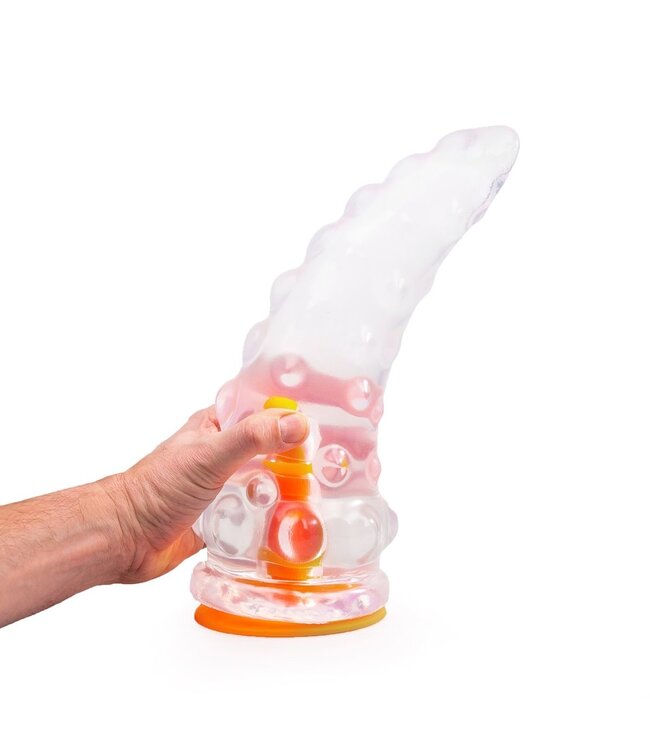 Dinoo XXL Realistische Dildo Met Oranje Zuignap 33 cm RST Materiaal