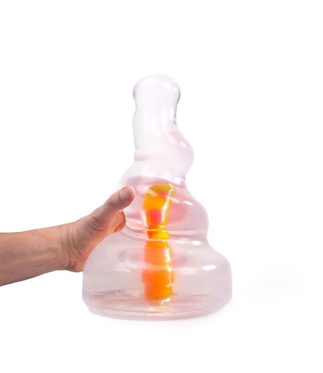 Dinoo Dildo Dinoo Primal XXL 28 cm Met Oranje Zuignap Realistisch RST Materiaal