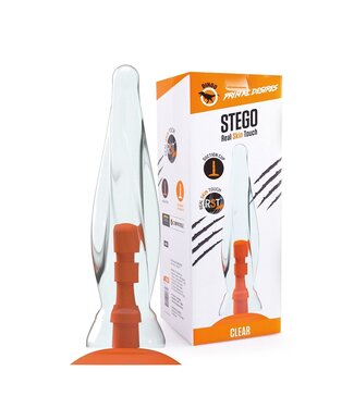 Dinoo Dildo Dinoo Primal Stego 33 cm RST Extra Groot Met Oranje Zuignap