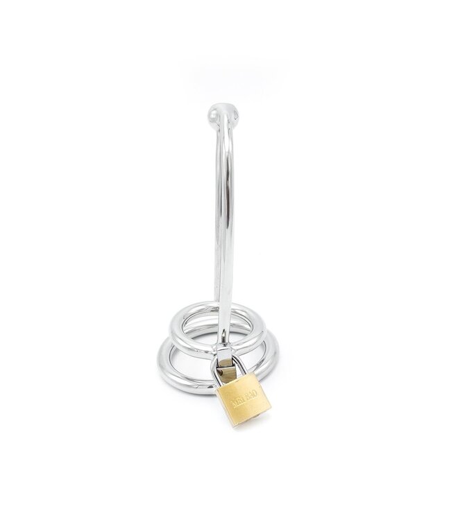 Kiotos Steel Hohes Penisschloss aus Edelstahl mit gebogenem, hohlem Penisstab – 9 cm