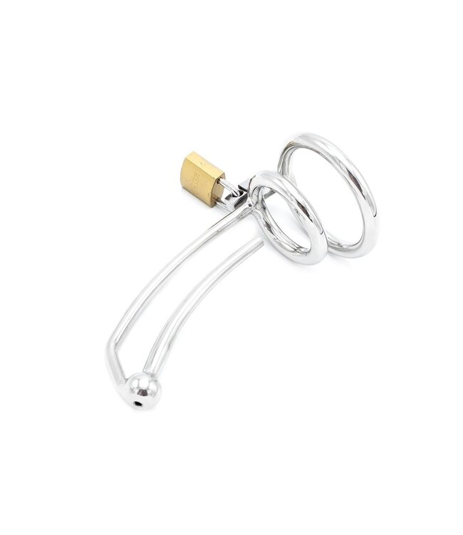 Kiotos Steel Hollow Curved Stainless Steel Penis Lock - 9cm Insertable, Padlock Option