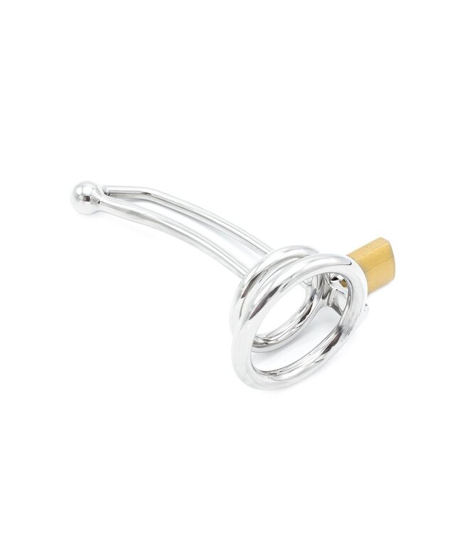 Kiotos Steel Hohes Penisschloss aus Edelstahl mit gebogenem, hohlem Penisstab – 9 cm