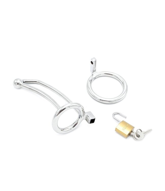 Kiotos Steel Hollow Curved Stainless Steel Penis Lock - 9cm Insertable, Padlock Option
