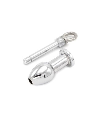 Kiotos Steel Open Stainless Steel Anal Plug - Small with Locking Pin, 8.7 cm