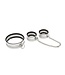 Stainless Steel Collar & Cuff Set - Medium Size with Handcuffs & Chain