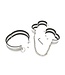 Roestvrijstalen Halsband Met 35cm Ketting En Handboeien Set Maat M & L