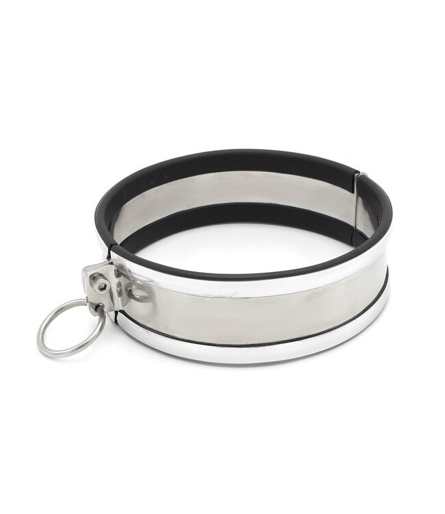 Stainless Steel Collar & Cuff Set - Medium Size with Handcuffs & Chain