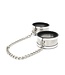 Stainless Steel Collar & Cuff Set - Medium Size with Handcuffs & Chain