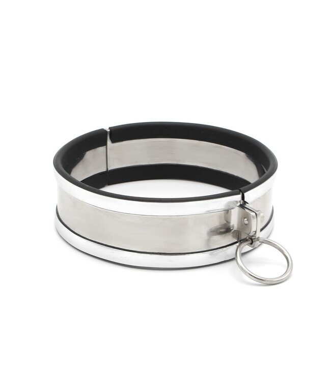 Elegantes Edelstahl-Fessel- und Halsband-Set mit Handschellen Größe L & M
