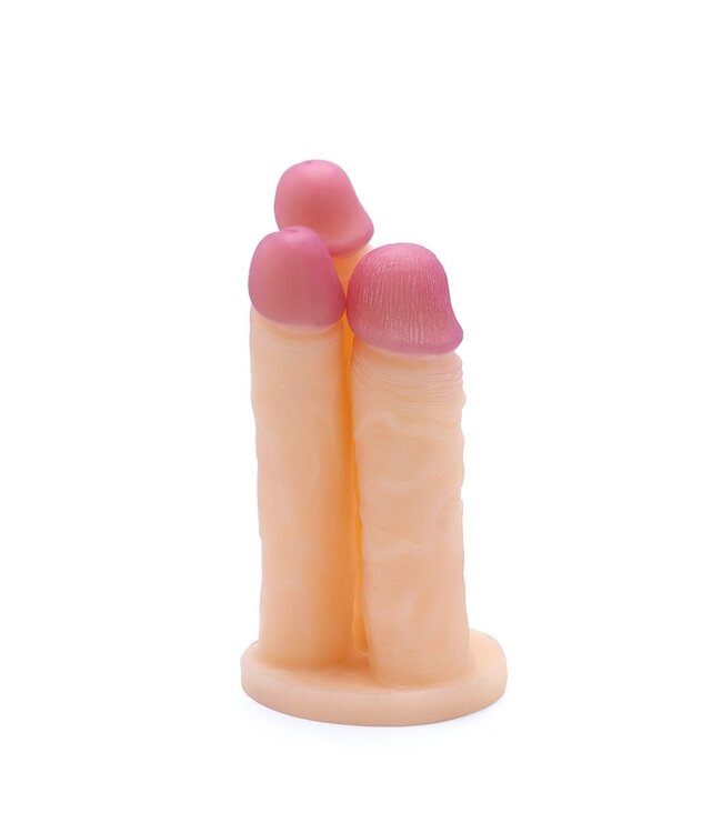Kiotos Triple COX Realistische Dildo Met Drie Tips 23,5 cm PVC Waterproof