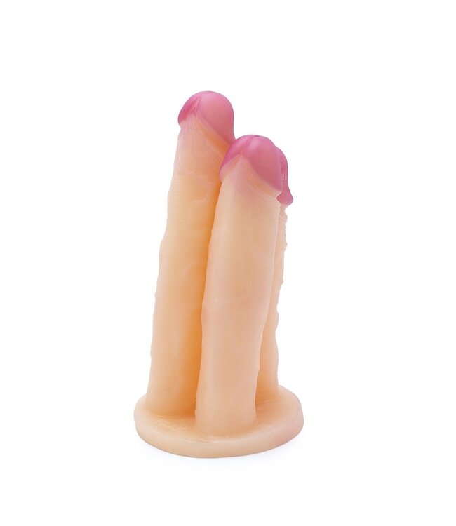 Kiotos Triple COX Realistische Dildo Met Drie Tips 23,5 cm PVC Waterproof