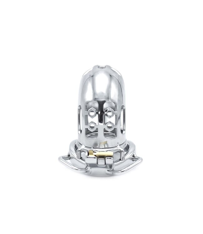Kiotos Steel Robuster Edelstahl-Keuschheitskäfig mit Gürtel und Ballteiler, 70 mm