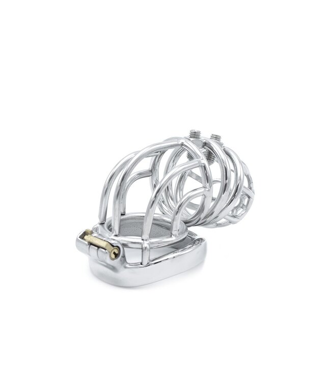 Kiotos Steel Roestvrijstalen Curve BDSM Kuisheidskooi Met Verstelbare Spikes 33mm