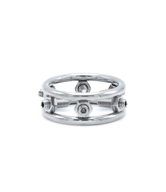 Kiotos Steel Spiked Steel Glans Cock Ring - Adjustable Pain & Pleasure Device