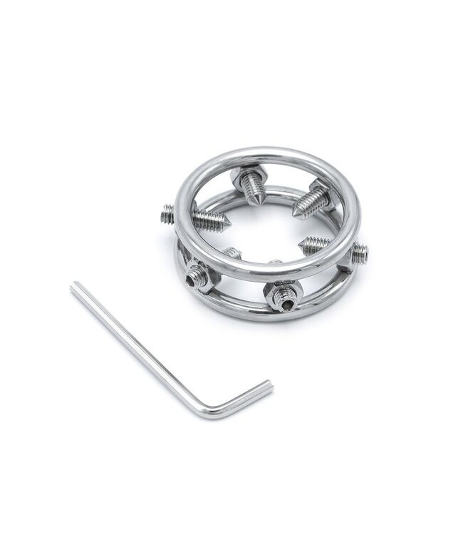 Kiotos Steel Stalen Eikel Cockring Met Verstelbare Spikes Voor Intensief Plezier
