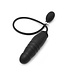 15cm Black Inflatable Dildo with Ribbed Rings - Waterproof & Adjustable
