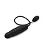 15cm Black Inflatable Dildo with Ribbed Rings - Waterproof & Adjustable