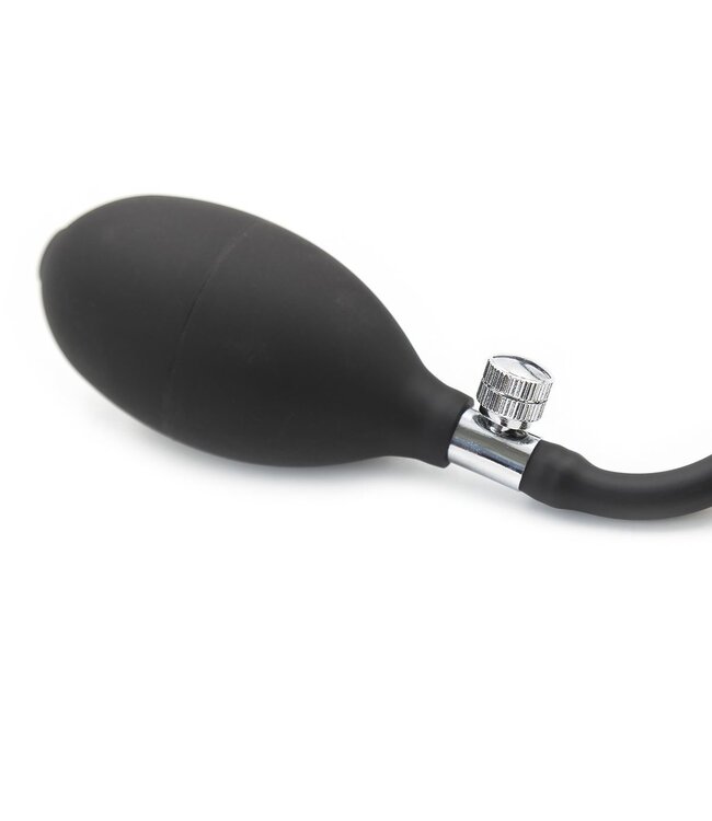 Opblaasbare Dildo Met Verstelbare Dikte En Grote Ribbels 15 cm Zwart