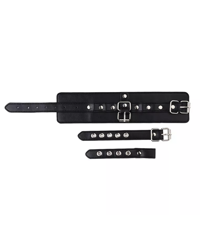 Stylish PU Leather Single Handcuff & Thumb Lock - Hands-Free Design