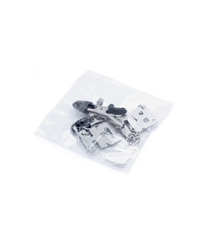 Adjustable Nipple Clamps BITCH with Name Tag - Soft Vinyl Ends