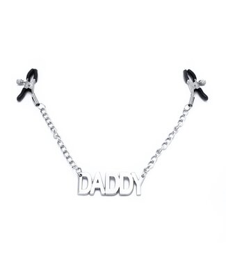 Adjustable DADDY Nipple Clamps with BITCH Tag - Safe & Stylish BDSM Gear