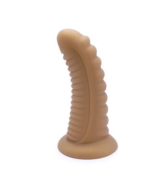 Ribbed Gold Silicone Dildo with Suction Cup - 20-30 cm Sizes