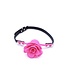 Verstelbare Siliconen Rose Gag Met Vegan PVC Band En Ademgaatjes 42mm