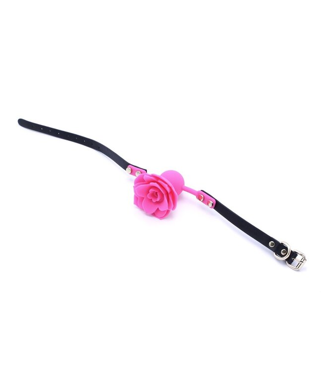 Adjustable Silicone Rose Gag with Vegan PVC Straps - Comfortable Fit