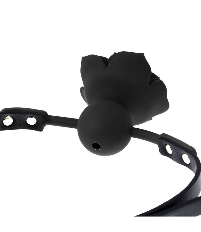 Adjustable Silicone Rose Gag with Vegan PVC Straps - Comfortable Fit