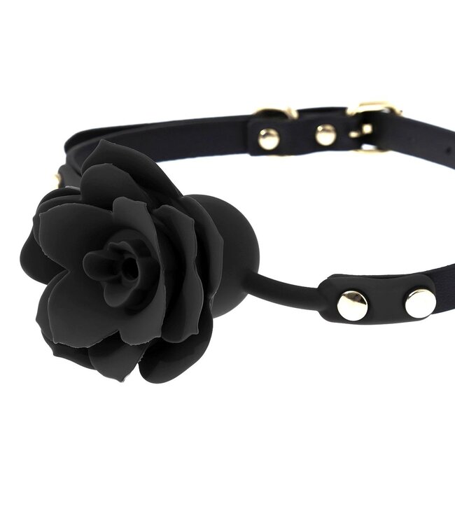 Adjustable Silicone Rose Gag with Vegan PVC Straps - Comfortable Fit