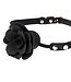 Verstelbare Siliconen Rose Gag Met Vegan PVC Band En Ademgaatjes 42mm