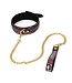 Vegan BDSM Set: Gold Reptile Print with Neon Pink Cuffs & Leash