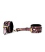 Reptile Print Gold Pink Vegan PVC Leather Handcuffs - Stylish BDSM Accessory