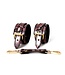 Reptile Print Gold Pink Vegan PVC Leather Handcuffs - Stylish BDSM Accessory