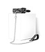 Reptielen Print PVC Leder Collar Zilver Zwart Met Verstelbare Leiband 78 cm