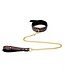 Gold Pink Reptile Print Vegan PVC Collar & Leash Set for BDSM