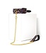 Gold-rosa Reptilienprint-Set: Halsband & Leine aus veganem PVC