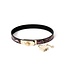 Vegan PVC Smalle Collar Reptielenprint Roze Goud Met Slot En Sleutel