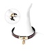 Vegan PVC Smalle Collar Reptielenprint Roze Goud Met Slot En Sleutel