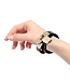 Narrow Gold Pink Reptile Print Vegan PVC Collar & Bracelet for BDSM