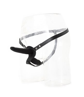 Double Penis Harness with Silicone Dildos - Vegan Leather Support