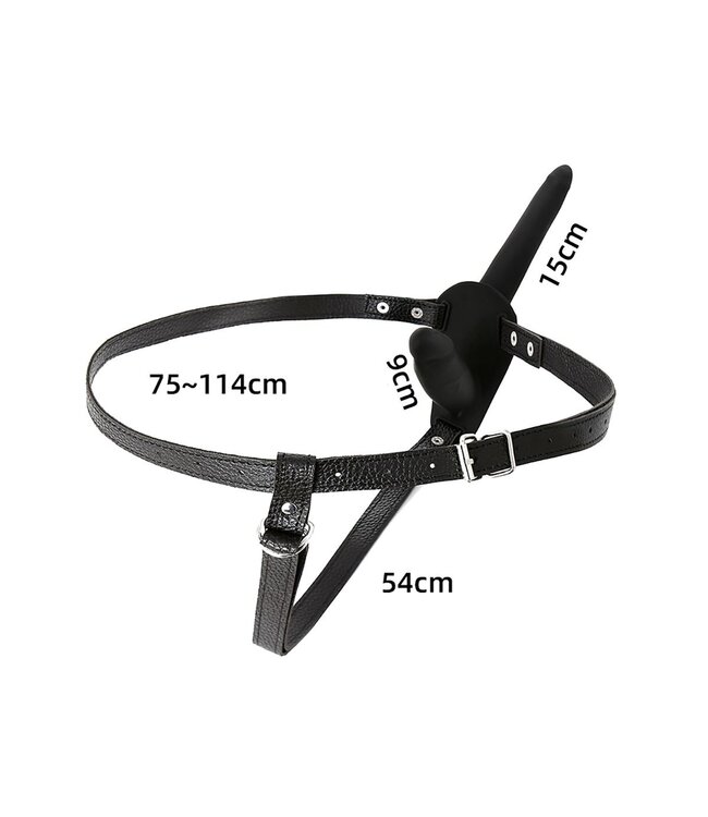 Double Penis Harness with Silicone Dildos - Vegan Leather Support