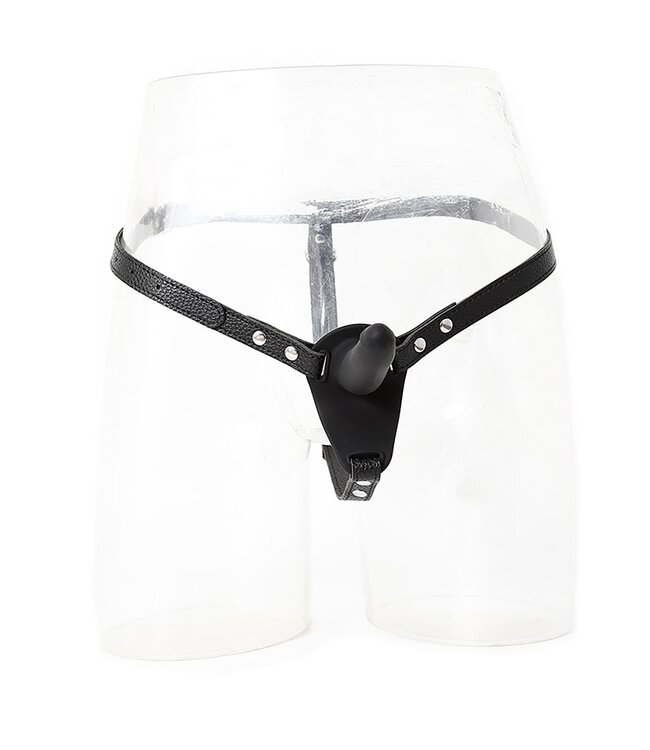 Double Penis Harness with Silicone Dildos - Vegan Leather Support