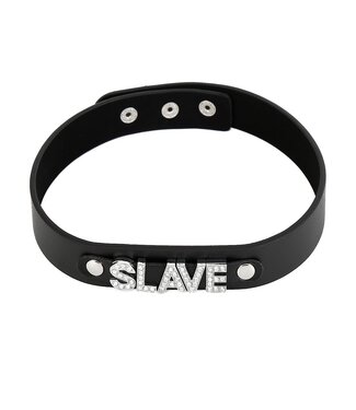 Verstelbare PVC Halsband Met Duurzaam SLAVE Naamplaatje